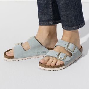 Birkenstock Arizona in Sky Blue, Nubuck Leather Size 41